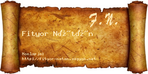 Fityor Nátán névjegykártya